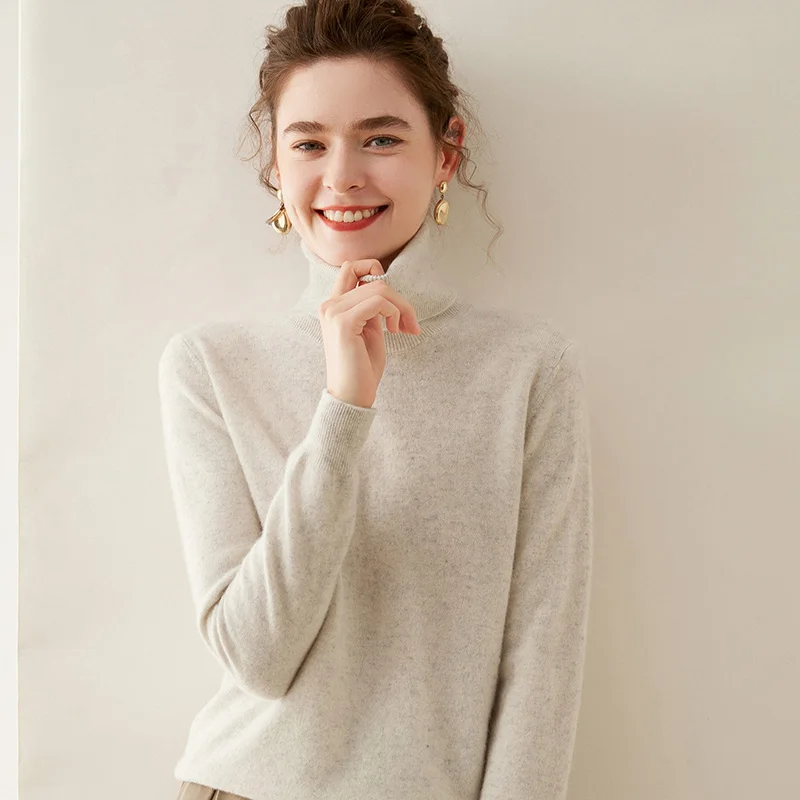 WinvyNee 2024 New Autumn Women Cashmere Wool Sweater Long Sleeve Turtleneck Soft Warm Casual Solid Pullovers Tops A1054003B