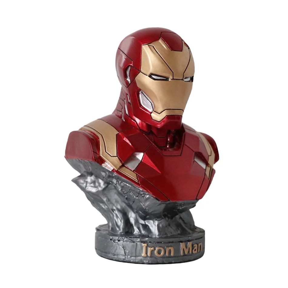 16CM Iron Man Panther Bust Anime Figure Statue marvel Avengers Large Figure Living Room Ornament Resin Collection Gift Toys