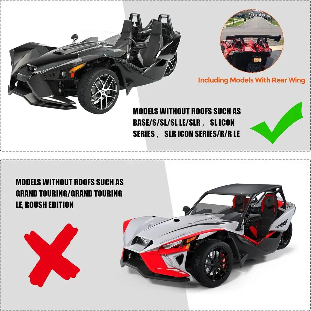 غطاء Go Kart مقاوم للماء متوافق مع موديل 2015-2025 Polaris Slingshot بدون سقف، غطاء مركبة من قماش أكسفورد 420D مع Ai #2