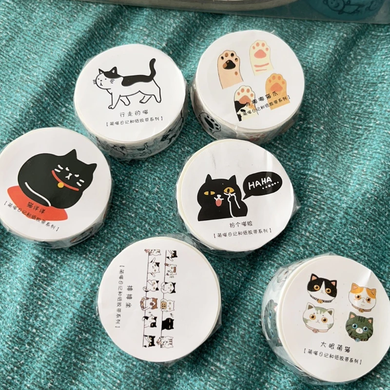 1X1.5 سنتيمتر x 5 متر الزخرفية Kawaii جميل القط اشي الشريط مجموعة ل سكرابوكينغ المجلات لاصق شريطٌ لاصق لطيف القرطاسية #5
