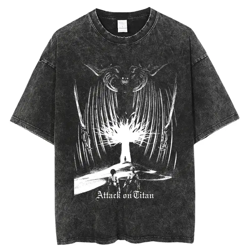 

Eren Yeager Final Titan Anime Graphic Tee Vintage T-Shirt Men's 2026 Summer Fashion Street Top Harajuku Y2K Clothing