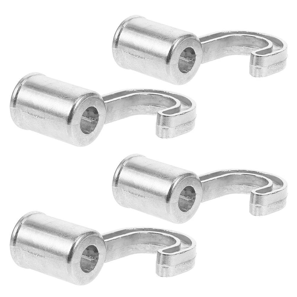 

4pcs Closet Rod Hooks Aluminum Alloy Wardrobe Mount Holders Thickened Hanger Bracket Storage Organization