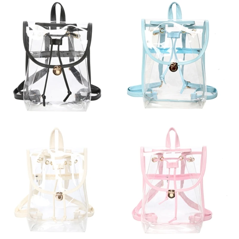 

All-matching Backpack Clear Backpack See Through Backpack Student School Bag PVC Backpack Stadium Backpack