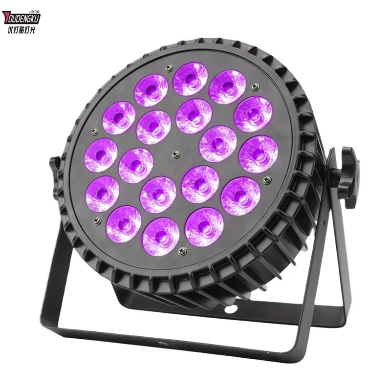 

8pcs DJ Party stage led wall washer strobe Uplight Light 18x18w indoor LED Par flat rgbwauv 6in1 Disco Wedding lighting