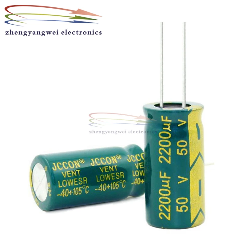 5pcs 16x30mm 50v2200uf 50v 2200uf green High frequency low resistance Electrolytic Capacitor