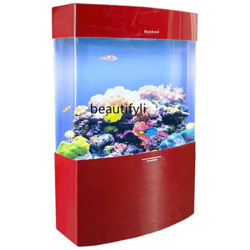 

HJ Fish Tank Single Arc Acrylic Aquarium Wall Ecological Fish Tank Aquarium