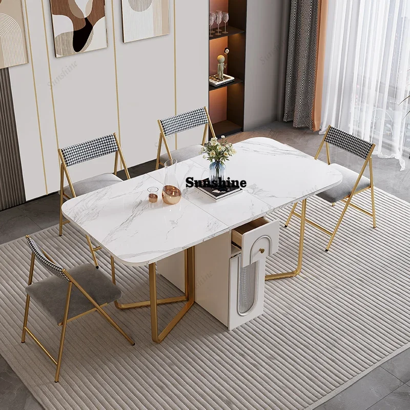

Space Saving Foldable Dining Tables Rustic Square Unique Elegant Dining Tables Waterproof Nordic Столы Обеденные Room FurnitureY
