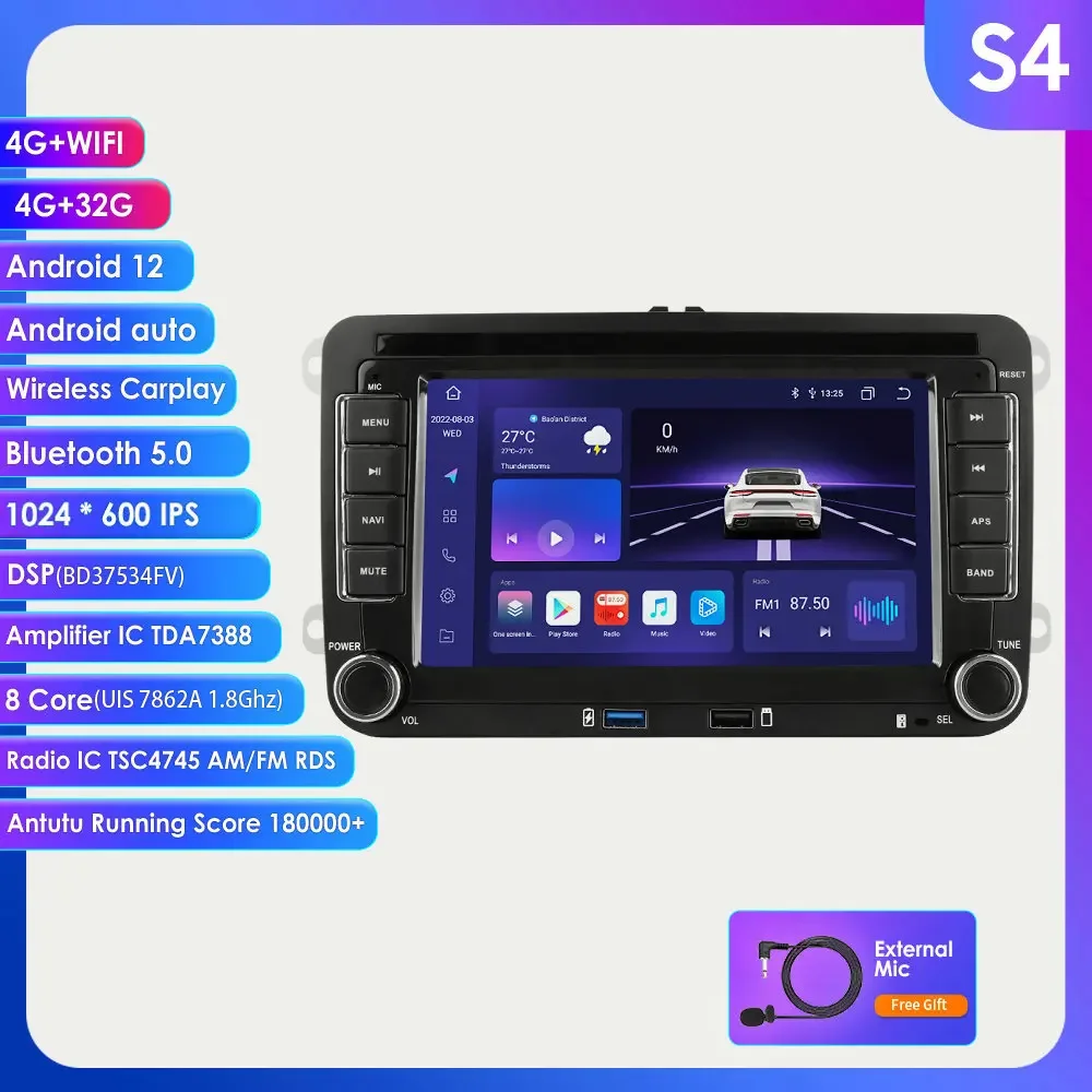 S5 Android Car Multimedia Radio für Volkswagen CADDY Amarok SCIROCCO GOLF 5 6 POLO PASSAT B6 TOURAN Jetta Carplay Stereo player