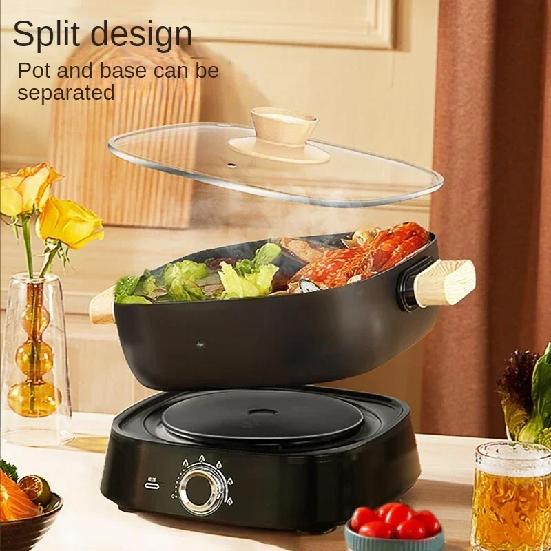 Hot sales Electric Hot Pot Electric Cooker Household Multi-purpose Split Mandarin Duck Hot Electric Cooker 5L Non Stick