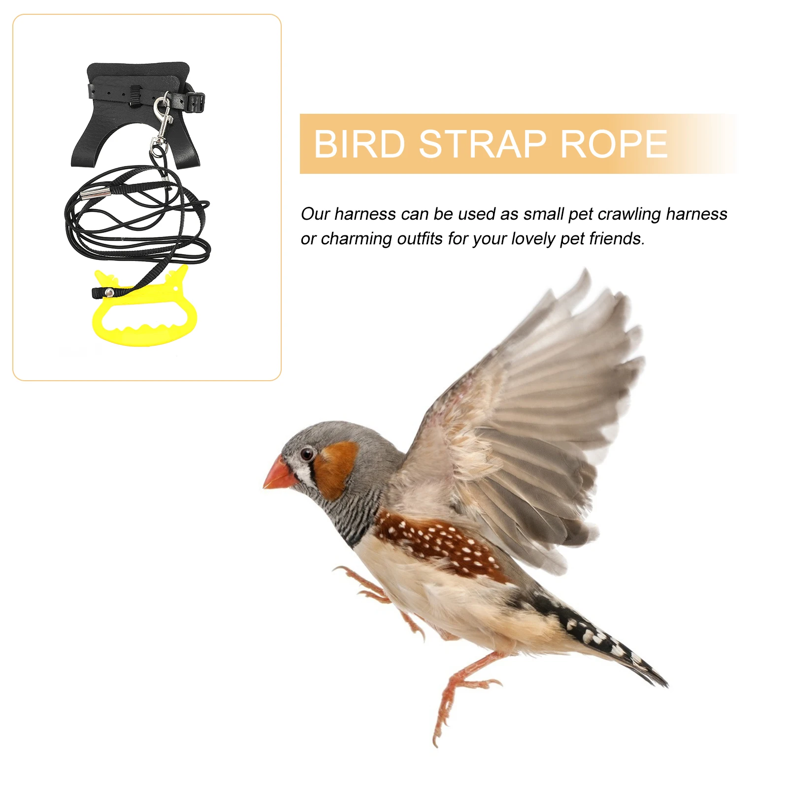 

Small Parrot Flight Vest Training Rope Suede Flying Straps Harness Leash for Parrots