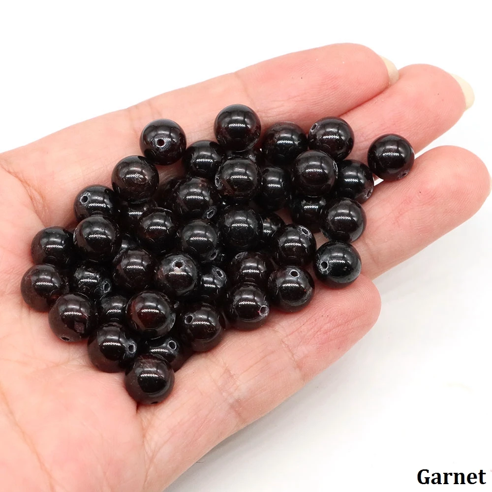 4 6 8 10 mm natürliche schwarze Turmalin-Perlen, rund, glatt, lose Steinperlen für Schmuckherstellung, DIY-Armband, Halskette, Zubehör