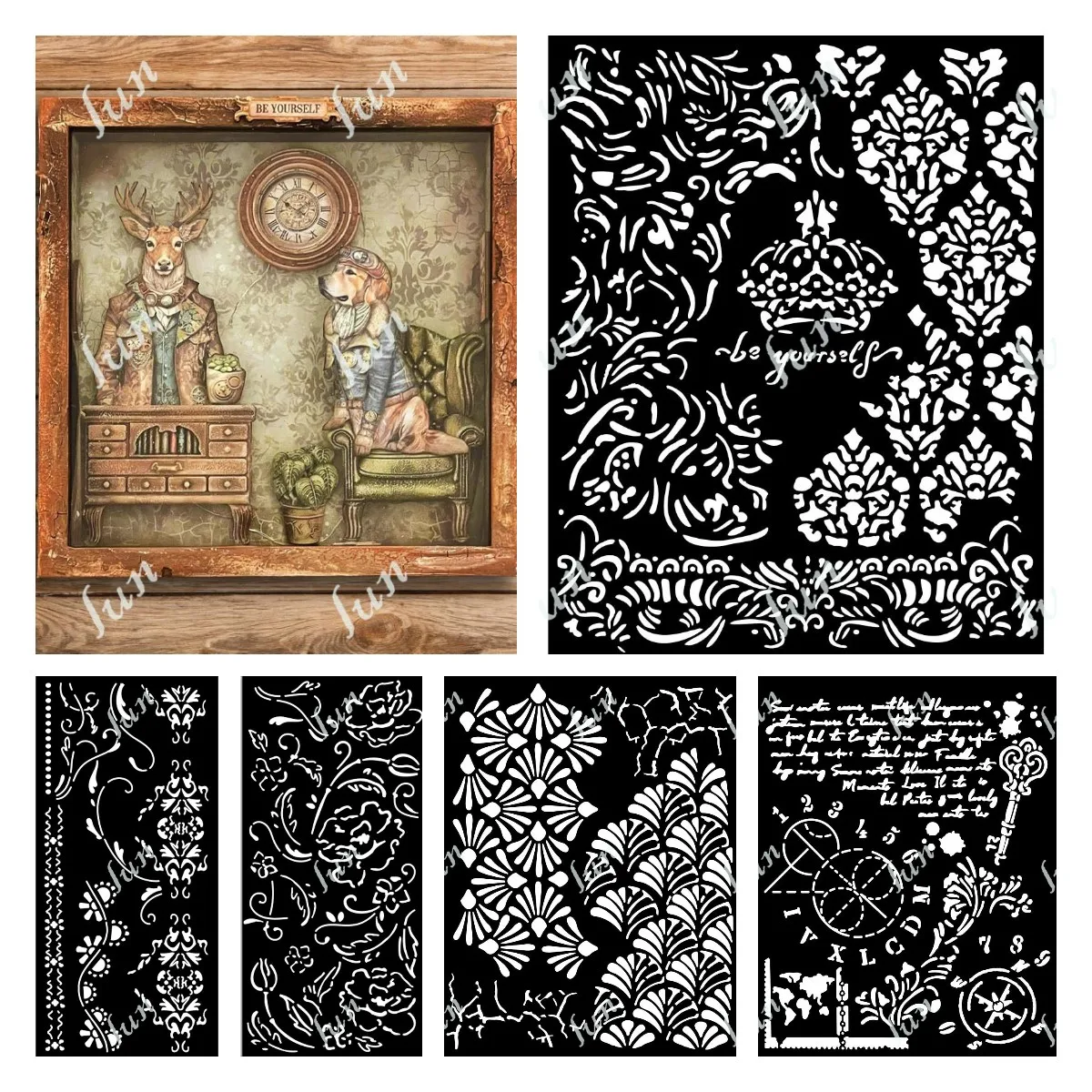 

Layering Stencils DIY Scrapbooking Old Lace Borders Stencil Photo Album Making Embossing Paper Card Handmade