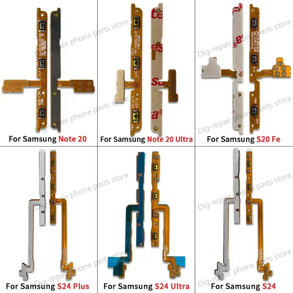 Top Power Switch On/Off Button Volume control Key Button Flex For Samsung Note 10 Lite 20 Ultra S20 Fe S23 Fe S24 Plus Ultra
