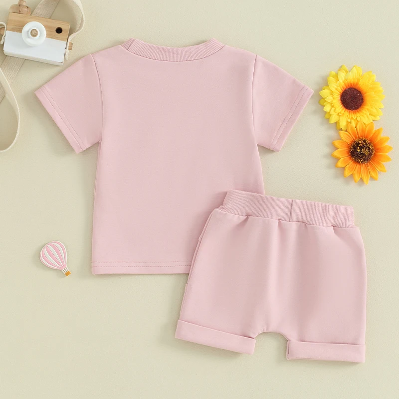 Infant Baby Girls Clothes Cute Mama s Coffee Date Short Sleeve Shirt Casual Jogger Shorts Toddler 2 Pcs Summer Outfit