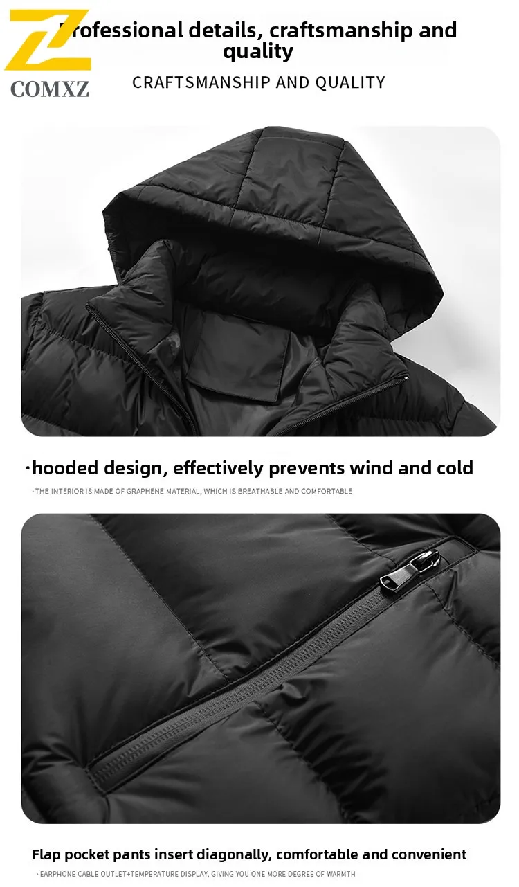 الرجال سترة قطن الشتاء إضافة الصوف سميكة العزل الدافئة مقنعين سترة عالية الجودة عارضة المألوف سستة سترة معطف #3