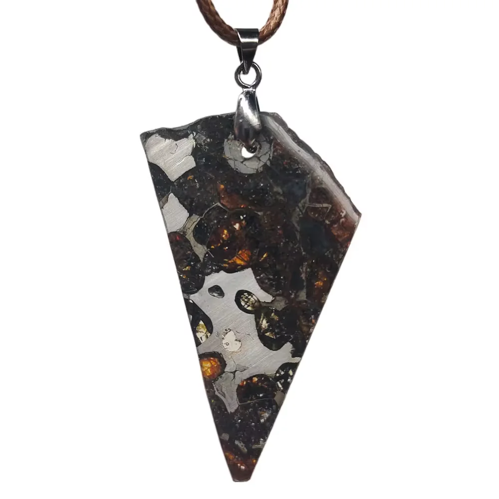 7.3g Brenham Olive Meteorite manual Pendant Olive Meteorite Natural Olive Meteorite Necklace Pendant Specimen Collection- TB70