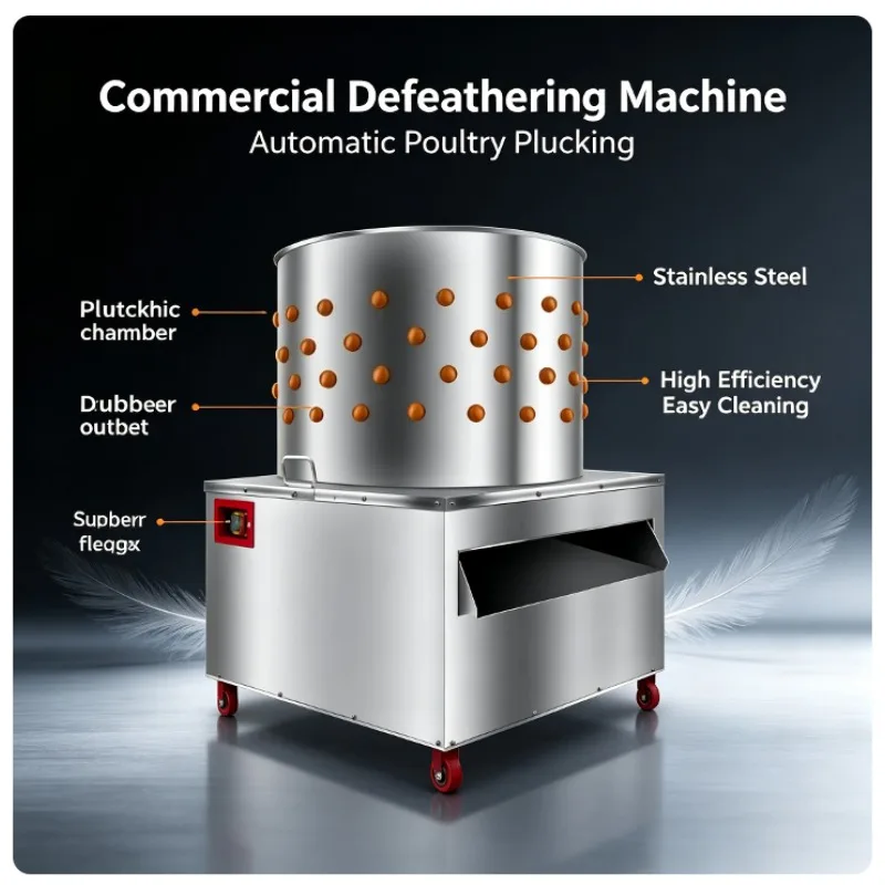 Commercial Automatic Poultry Plucking Machine, Turbo Feather Remover for Chicken Duck Goose and Pigeon Processing High Quality