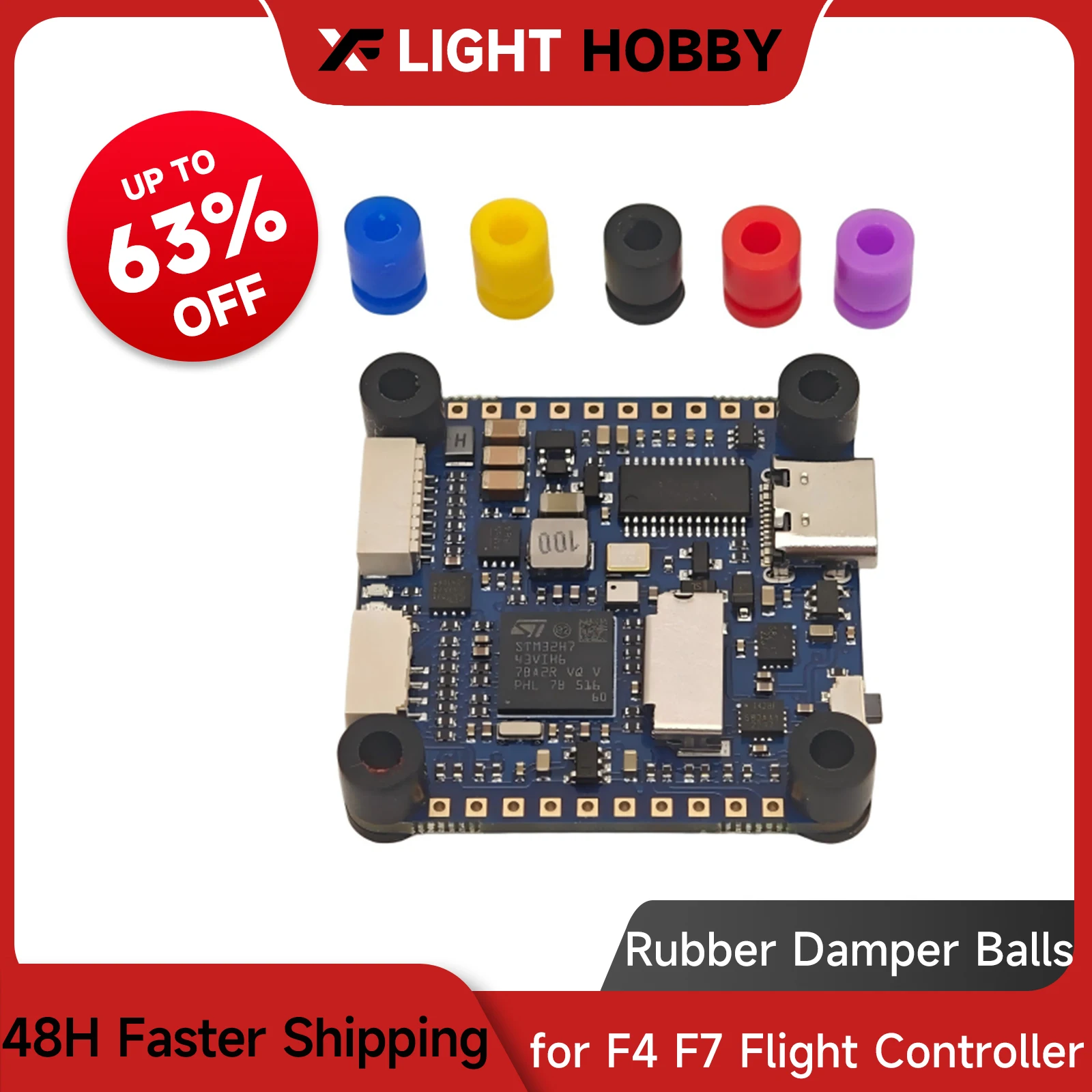 Xflight hobby 10 peças m3 amortecedor de borracha bolas de amortecimento de silicone para drone fpv quadricóptero controle de vôo f4 f7