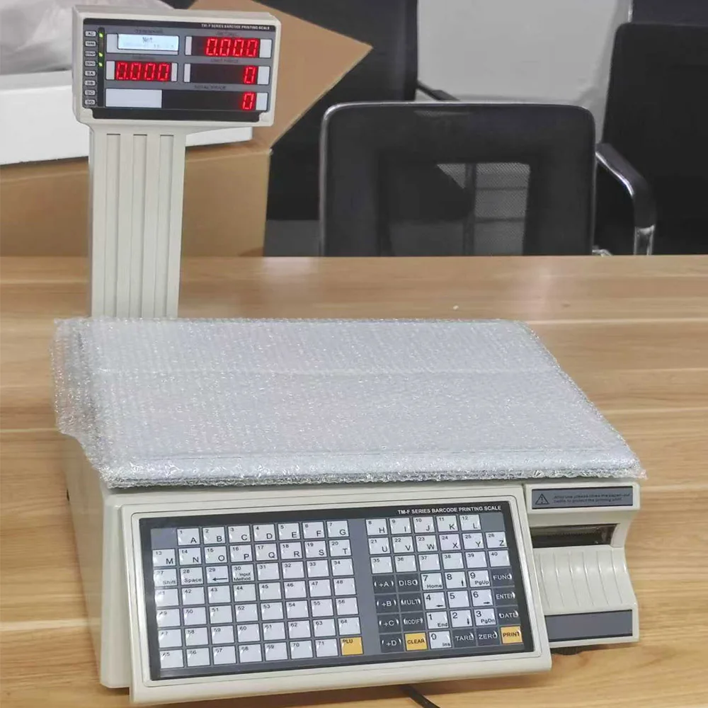 New Arrival Supermarket Cash Register Checkweigher LCD Display 1g Accuracy Barcode Label Printing OEM ODM Customized Support 1