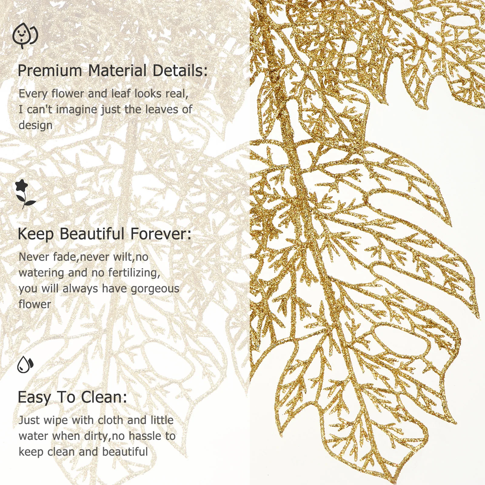 

10Pcs Christmas Simulation Leaves Premium Xmas Garland Accessory Festival Party Tree Decoration DIY Craft Props