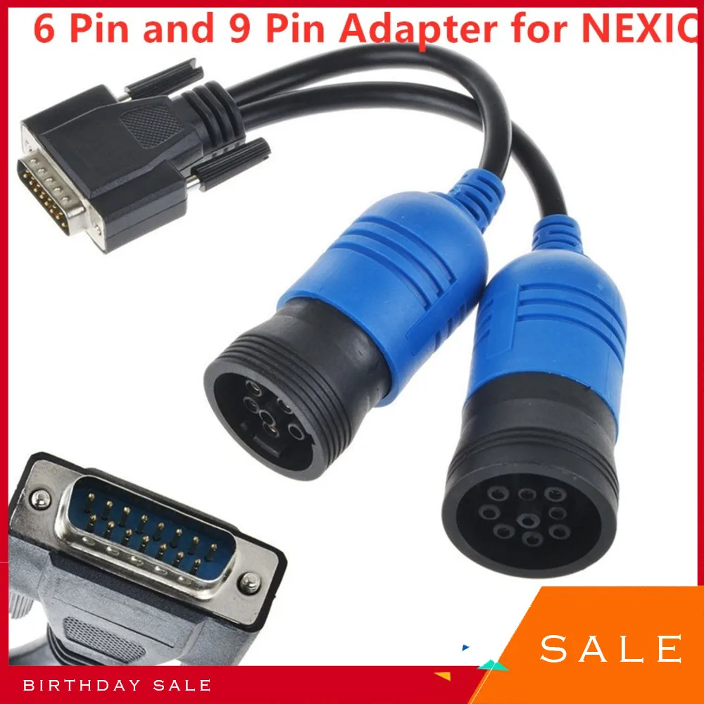 Truck Diagnose Interface 6 Pin And 9 Pin Adapter For NEXIQ 125032 USB Link Diesel Truck Diagnose Interface