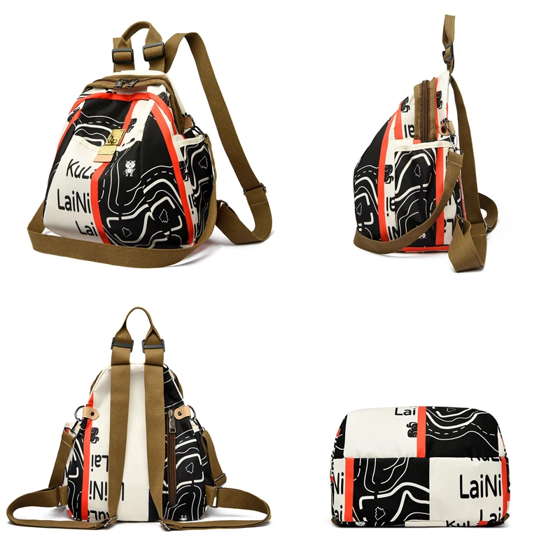 Fashion Printing Multifunction Backpack Women Oxford Shoulder Bags School Bags for Teenage Girls Light Ladies Travel Backpack