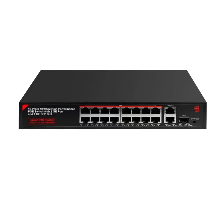 18CH Port  switch 16 port POE 320W Ethernet Switch  IEEE802.3 at/af  10 Port  16+2 POE  Injector Power Over Ethernet Switch