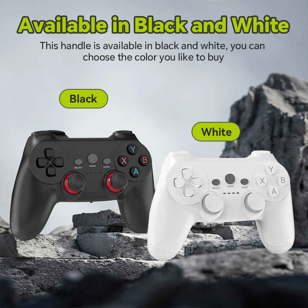 New 2.4G Wireless Controller for Windows PC/Laptop/PS3/Android TV/Phone/Retro Game Consoles White/Black Stable Connection No Lag