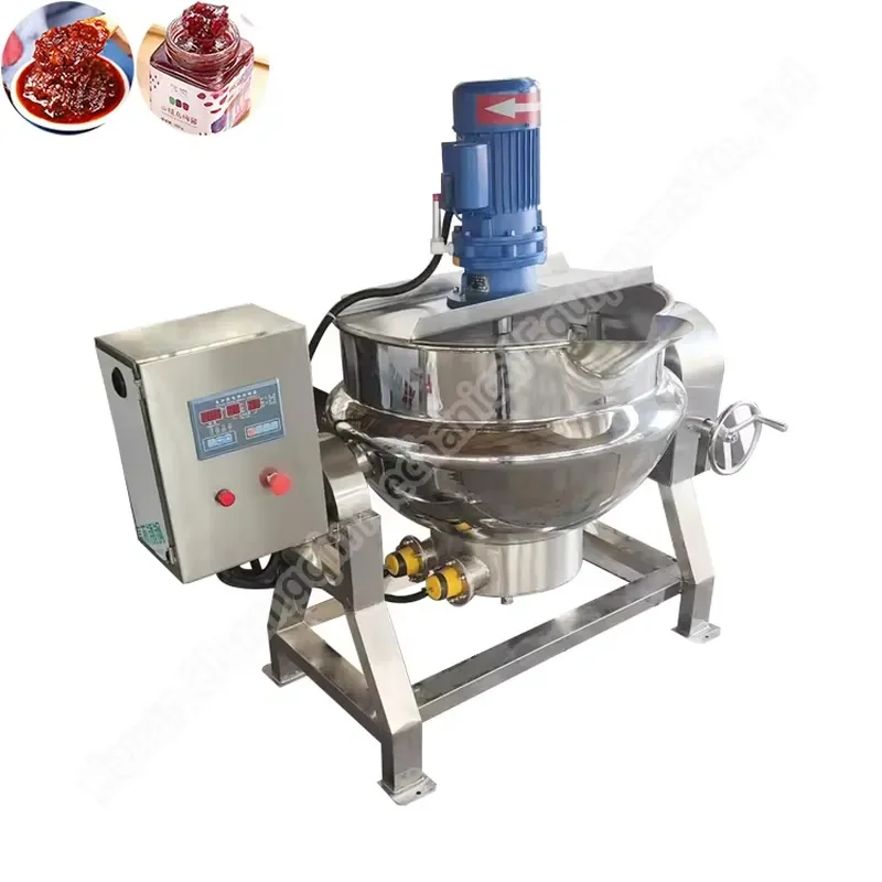 Vacuum Tank Planetary Jacketed 500L Steam Cooking Kettle with Agitator for Industrial Food Processing