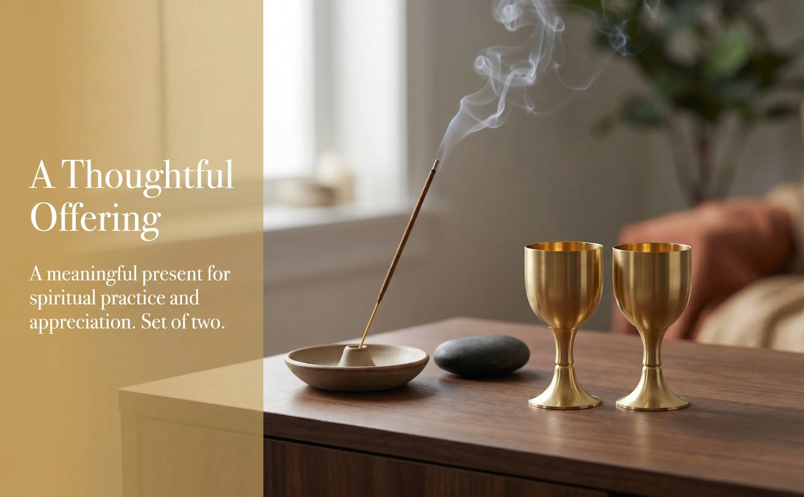 2Pcs Wear-Resistant Copper Alloy Buddhism Cup Offering Goblet for Water Offering Ritual Worship Temple Home Use Exquisite Metal