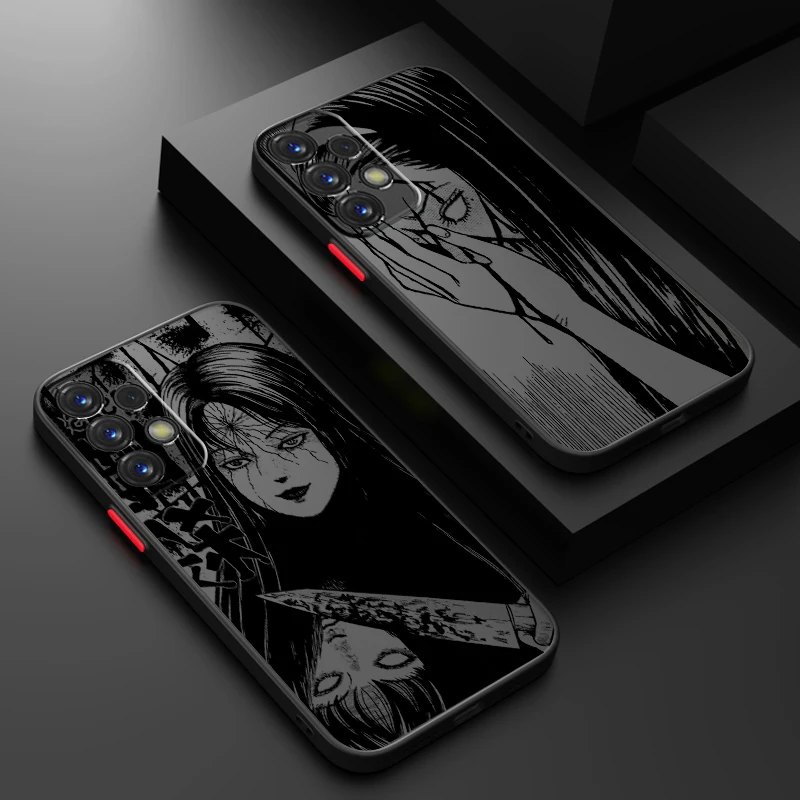 Anime Junji Ito Luxury Art Frosted Translucent For Samsung Note 20 A35 A03 A54 A31 A22 A34 A14 A24 A04 A55 5G Soft Phone Case