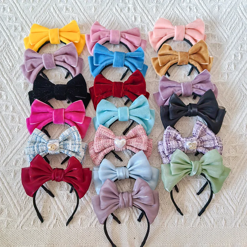 

15/17cm LABUBU Gen I/II Doll Plush Doll Clothing Accessories: Cute Colored Bow Hair Hoop Collection - Sitting Party Series