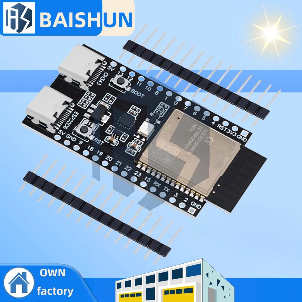 ESP32 / ESP32-C6 WiFi + Bluetooth Internet Of Things Papan Pengembangan Tipe C Ganda Papan Inti ESP32-C6-DevKit C N4R2 UNTUK Arduino