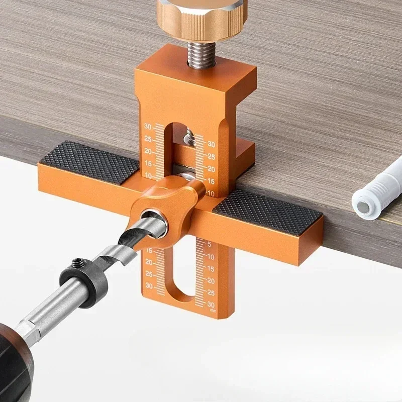 Drilling woodworking tool 2-in-1 woodworking cabinet door installation fixture,quick positioning and installation rebound device