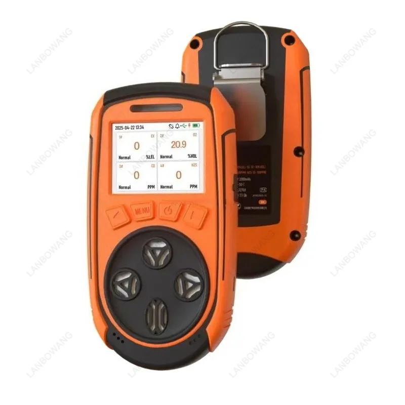 4 In 1 Gas Detector H2S CO O2 LEL Monitor Color Screen Natural Gas Analyzer For Industrial Home Safety Use CE FCC ROHS