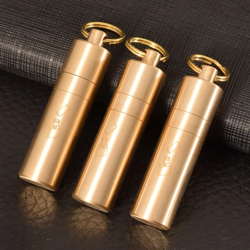 Mini Portable Brass Lighter Fuel Gasoline Oil Bottle Pot Spare 54*14MM