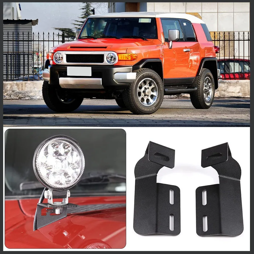 For Toyota FJ Cruiser 2007-2021 Carbon Steel Car Front Hood Spotlight Bracket Holder Modification Car Accessories