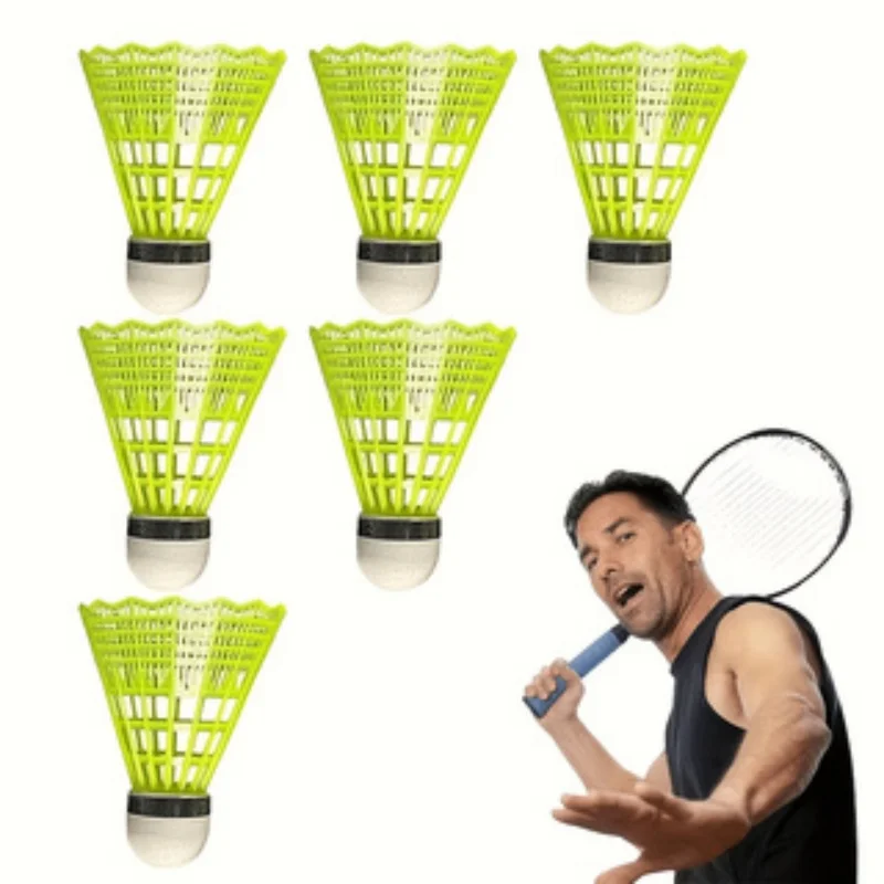 Windproof Badminton Shuttlecocks, Flexible Outdoor Plastic Shuttlecocks, Durable Training Badminton Balls for Sports Practice