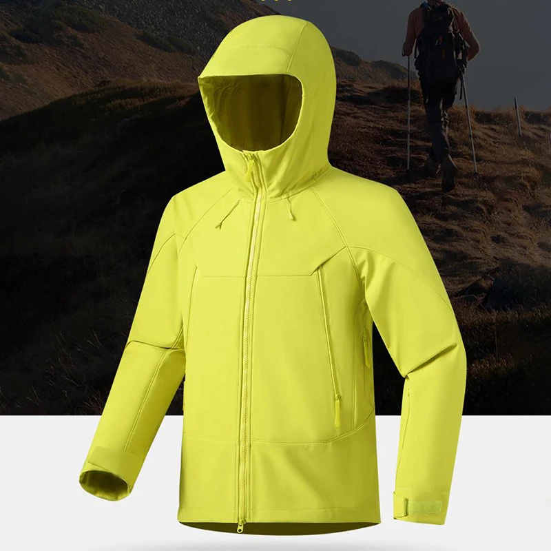 Chaqueta impermeable de tejido técnico para hombre y mujer, resistente al viento, cálida, con forro polar, ideal como abrigo para la lluvia, unisex, para senderismo, escalada, trekking y actividades al aire libre.