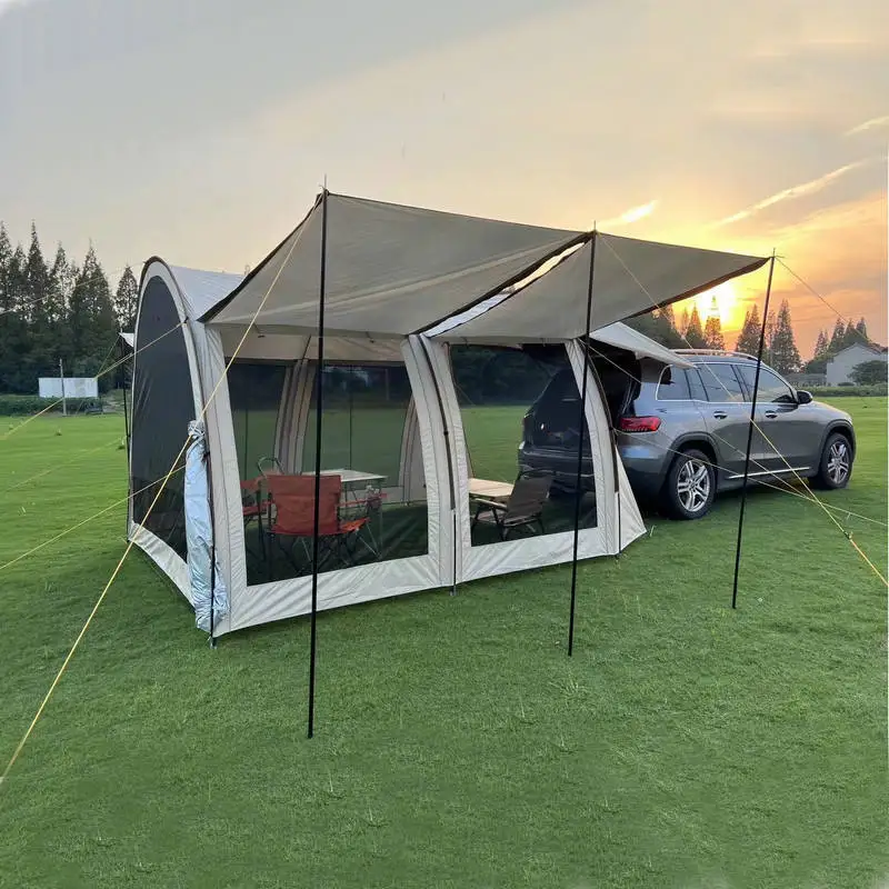 

New Beetle Tunnel Tent with Iron Pipe for Rainproof and Sunscreen Outdoor Large Space Camping, Dining, Camping Tent