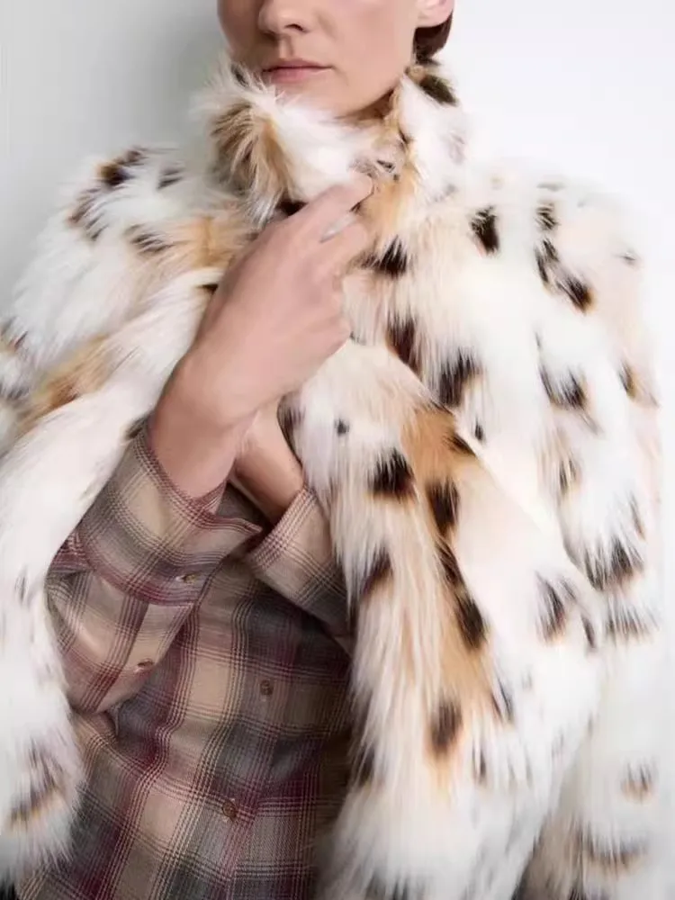 Jaet – manteau Long à col haut pour femme, effet fourrure artificielle, coupe ample, avec pompon, nouvelle collection hiver