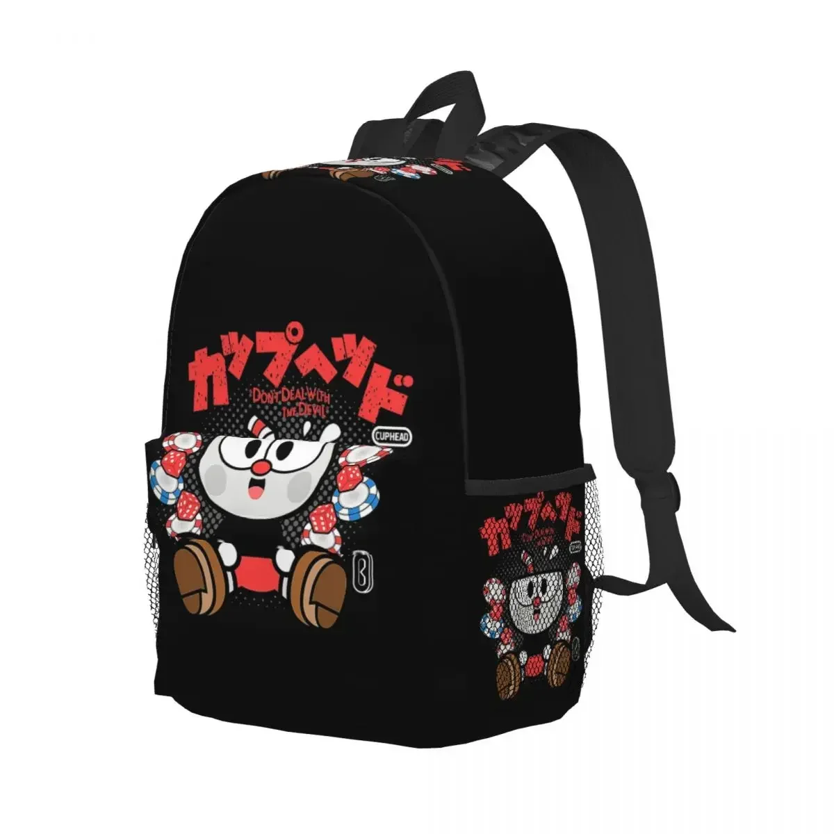 

Рюкзак с героями мультфильмов Cuphead, студенческая сумка для книг для мальчиков и девочек, детская школьная сумка, сумки на плечо для ноутбука для мужчин и женщин