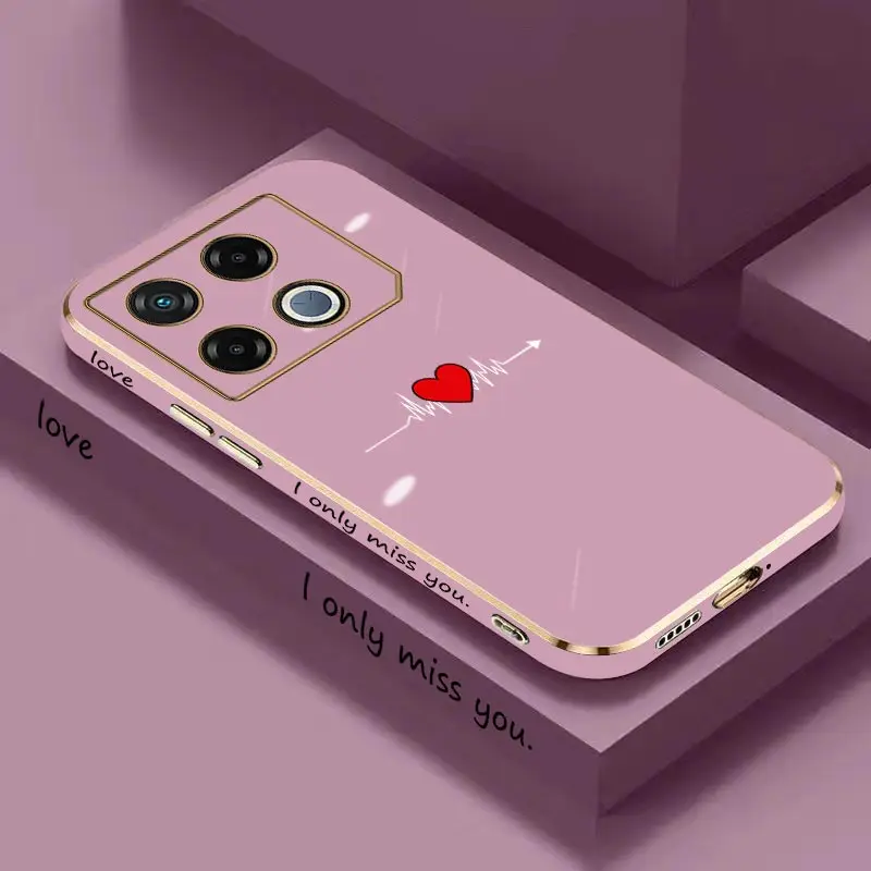 GT 20Pro Beating Heart Luxury New Plating Phone Case For Infinix GT 20Pro HOT 40 40Pro Note 40 40PRO Soft Back Cover