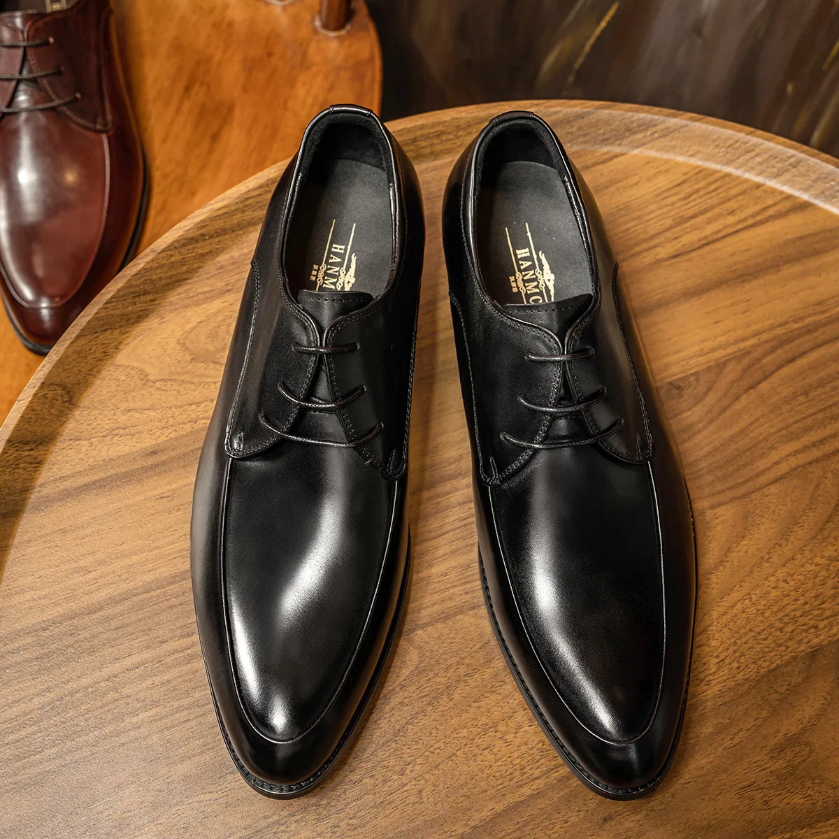 High-End Genuine Leather Men's Pointed Oxford Shoes Business Formal Work Shoes for Interview And Wedding