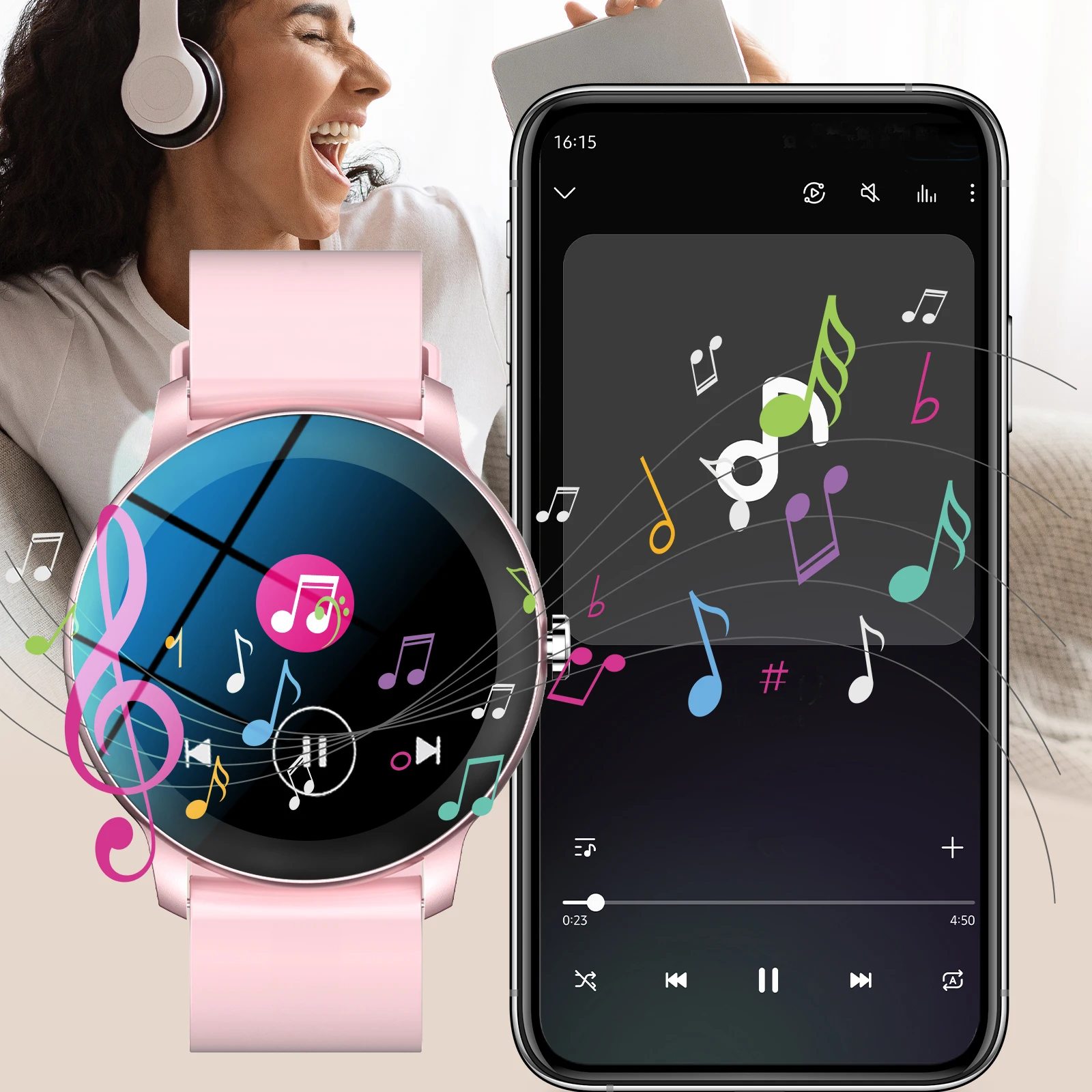 ساعة ذكية جديدة 2025 شحن لاسلكي Smartwatch بلوتوث المكالمات الساعات الرجال النساء سوار لياقة بدنية ساعة مخصصة الوجه + صندوق #4