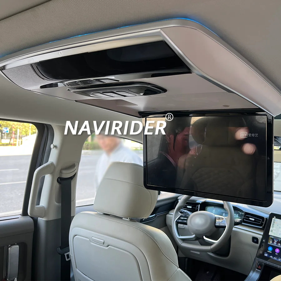 15.6 Inch Motorized Android 16 Flip Down Roof Mount Monitor For Hyundai Custo Overhead Car Screen WIFI BT HDMI