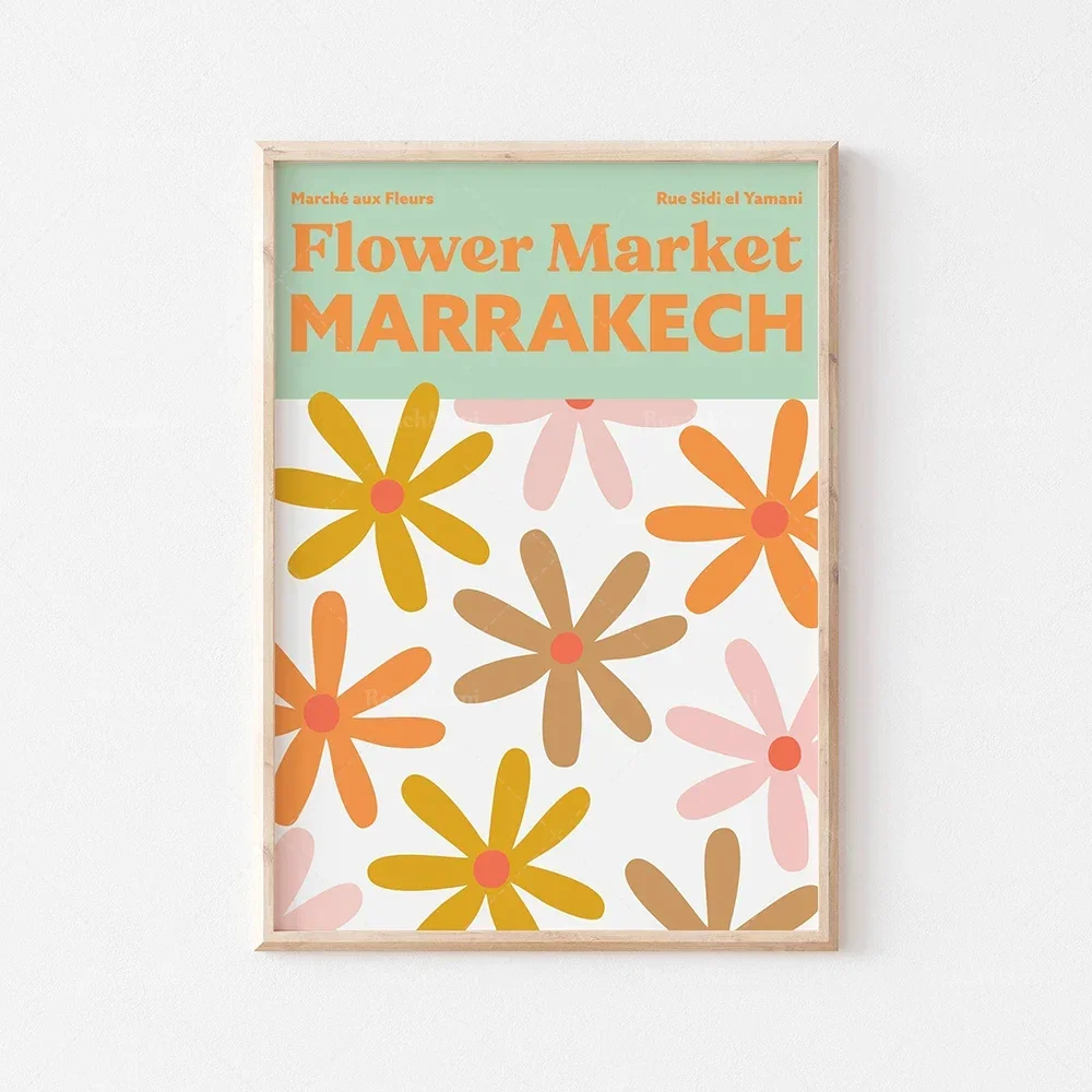 مجردة الملونة الأزهار جدار الفن قماش اللوحة الشمال الملصقات والمطبوعات غرفة المعيشة الديكور جدار الصور #4