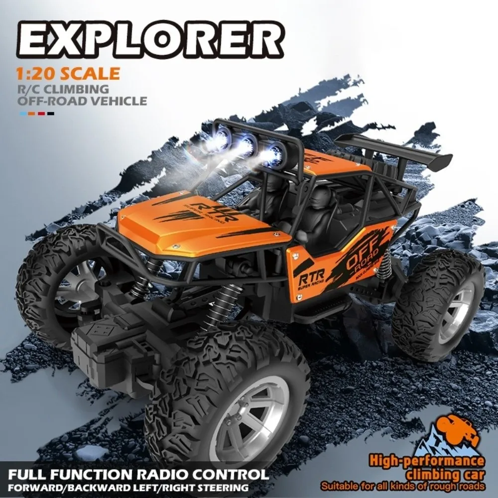 

Новый радиоуправляемый гусеничный автомобиль из сплава 1:20, 4WD, высокоскоростной радиоуправляемый багги, спрей и освещение, прочный внедорожник, праздничные подарки