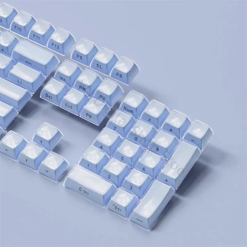 96BA Crystal Side Printing Keyboard Keycap Set with 113-Key Appeal for Desks