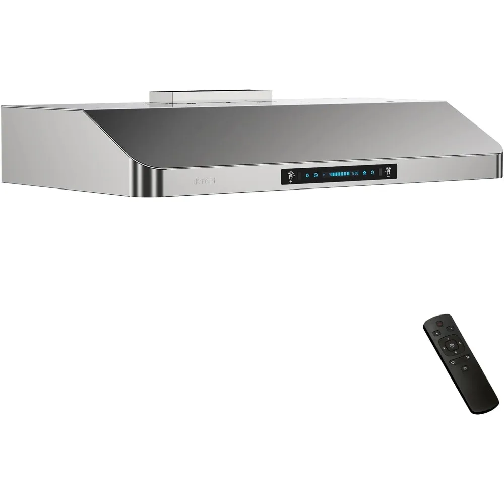 Sob o armário Range Hood com 4 Speed Gesture Sensing e Touch Control Panel, 900 CFM Range Hood